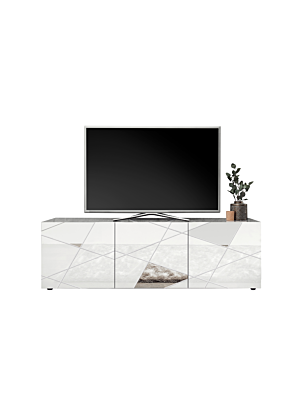 Meuble Tv 3 Portes VITTORIA - Blanc 