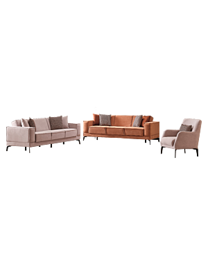 Salon FOREST Avec Fonction Lit Et Rangement - Gris / Terracota