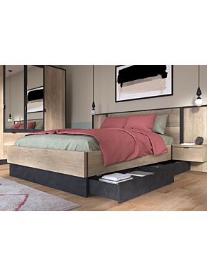 Set De 2 Tiroirs TORONTO  Oak / Noir