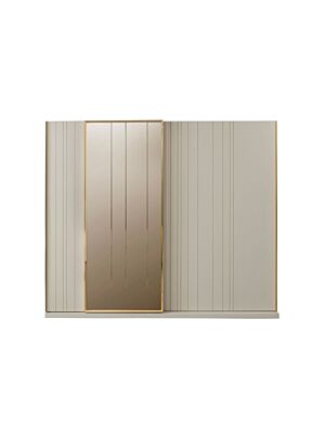 Armoire CHENTO Avec Miroir - Beige / Doré