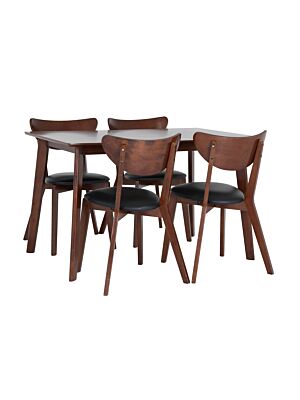 Set table Avec 4 Chaises STANFORD  -  Marron