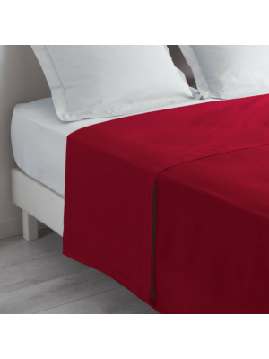 Drap plat rouge 240 x 300 cm