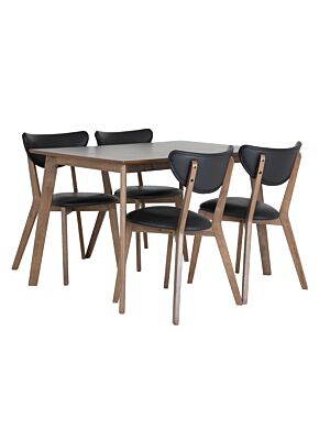 Set Table + 4 Chaises PRINCETON - Marron