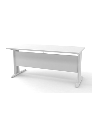 Bureau Droit BRASILIA En Pieds Métal 160x80x73cm - Blanc