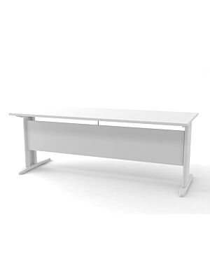 Bureau Droit BRASILIA En Pieds Métal 180x80x73cm - Blanc