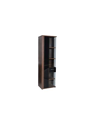 Vitrine LOMBARDO 1 porte - Noir et Marron