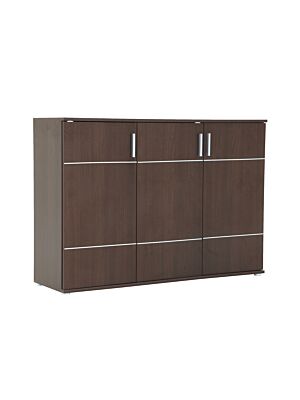 Commode JONAS 3 Portes - Wenge / Marron foncé