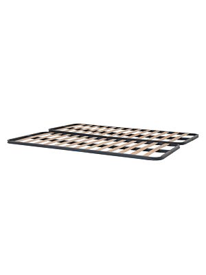 Set 2 Sommiers à lattes MATRIMOULES Sans Pieds 2x80x200cm - Noir