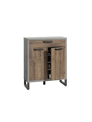 Commode LAFABRICA 2 portes Gris Et Marron