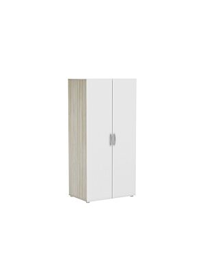 Armoire NANO 3 étagères Et Penderie -  Blanc