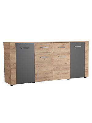 Commode UNO 4 portes et 2 tiroirs Marron Craft