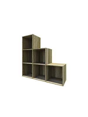 Étagère HVP 6 Niches - Beige / Oak