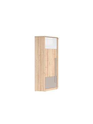 Armoire D'Angle NAMEK 1 Porte - Chêne Beige / Gris