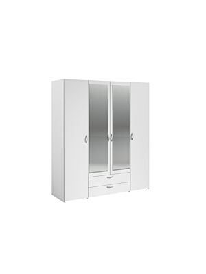 Armoire DAILY 4 portes 2 tiroirs - Blanc