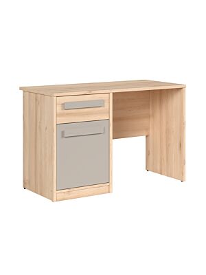 Bureau NAMEK Avec 1 Tiroir + 1 Porte - Chêne Beige / Gris