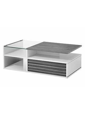 Table basse VERTIGO - Chêne gris et blanc