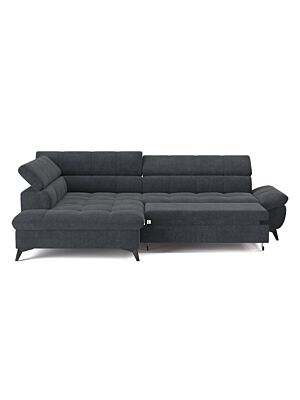 Canapé D'angle Gauche APOLLO Avec Fonction Lit - Gris Foncé