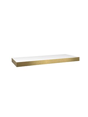 Étagère Murale SHELVY 60x23,5x3,7cm - Blanc Brillant / Doré