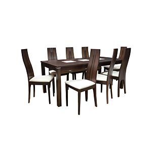 Set table + 8 Chaises BORA - Marron Sets Table avec chaises