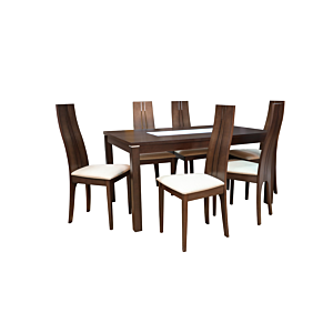 Set table + 6 Chaises BRUNO Marron