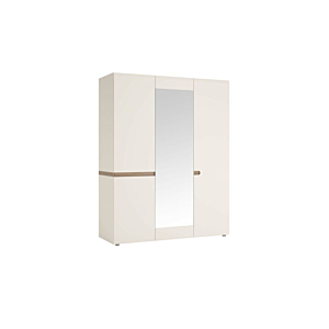 Armoire LINATE - Blanc / Chêne Beige