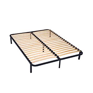 Set 2 Sommiers à lattes avec pieds 80x190x25cm - Noir