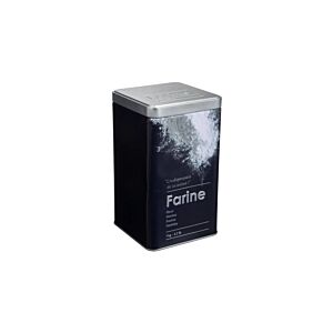 Boîte À Farine RELIEF 2 En Métal - Noir / Blanc Rangement cuisine