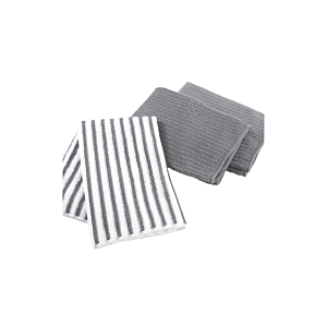 Lot De 3 TORCHONS CUISTOT MICROFIBRE - Gris Foncé Nappe et serviettes