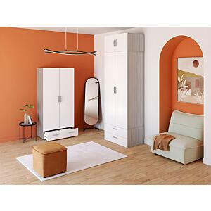 Armoire NANO 2 Portes + 1 Tiroir - Blanc