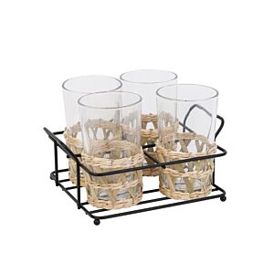 Set De 4 Verres Avec Cannage - Blanc Verres d'eau