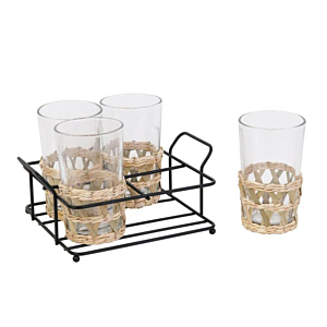 Set De 4 Verres Avec Cannage - Blanc