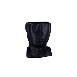 Vase En Forme Visage 16x16,8x21,5cm - Noir