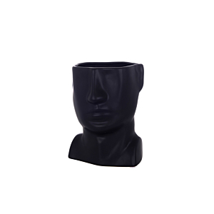 Vase Face 15x15x19,5cm Petit - Noir 