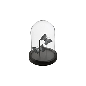 Cloche Décorative En Verre Papillon - Noir Vases