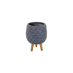 Pot en Fibre avec Pied 28*28*36 - Gris