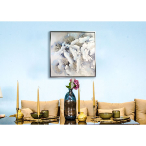 Tableau Rose Fait Main 100x100cm - Multicouleur