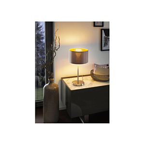 Lampe De Table MASERLO - Nickel Mar / Cappucino Or 
