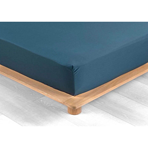 Drap Housse Percale Uni 78 Fils - Bleu