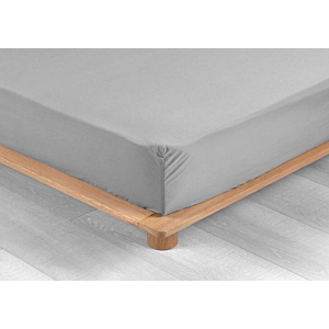 Drap Housse 160x200cm Percale Uni 78 Fils - Gris