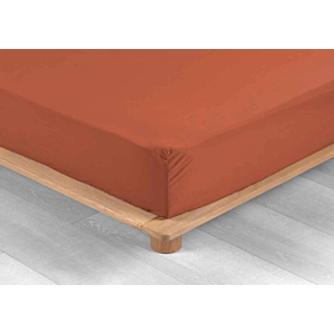 Drap Housse Percale Uni - Terracotta