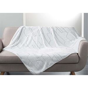 Plaid 125x150cm - Blanc / Argent Plaid et couvertures