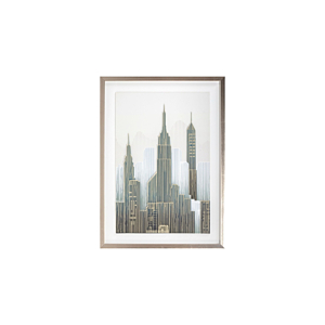 Tableau CITY 50x70cm - Taupe / Bronze Tableaux