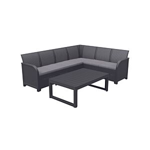 Coin ROSALIE + Table Basse / Haute - Graphite Bon plan