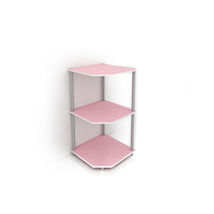 Etagère HVP 2 Niveaux 39,5x39,5x75,5cm - Rose