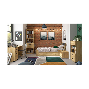 Bibliothèque LARA Avec 2 Tiroirs + 7 Niches - Chêne