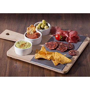 Set Apéritif Ardoise 4 Pièces - Blanc / Beige / Noir