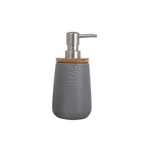Distributeur à Savon DOLOMITE Rond 410 ML - Gris / Bambou Gobelets et distributeurs de savon