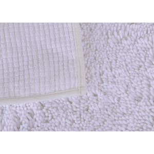 Tapis Microfibre Petite CHENILLE 50x80cm - Blanc