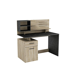 Bureau MALICIA + 1 Porte + 1 Tiroir - Chêne Anthracite Bureaux enfant