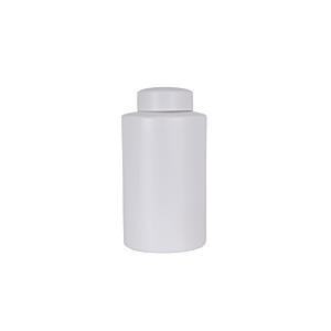Vase Céramique Avec Couvercle 17x17x31cm - Blanc